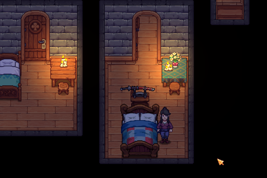 the player stands in a well decorated room in travellers rest